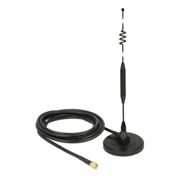 Delock LTE Antenna SMA plug 6 dBi fixed omnidirectional with magnetic
