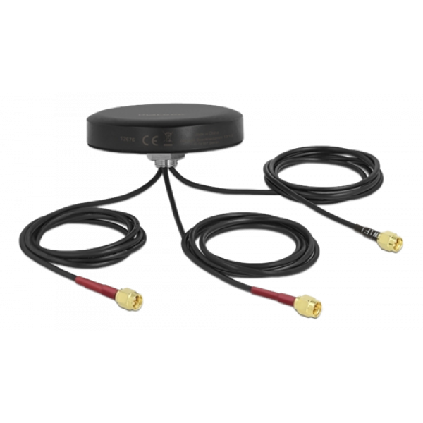 Delock LTE MIMO Dual Band WLAN 802.11 ac/ax/a/h/b/g/n Antenna 3 x SMA 12676