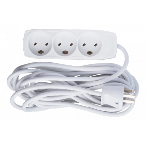 EDB stikdåse m. jord - 3 udtag - 3M - EDB Stikprop White 140003-EDB