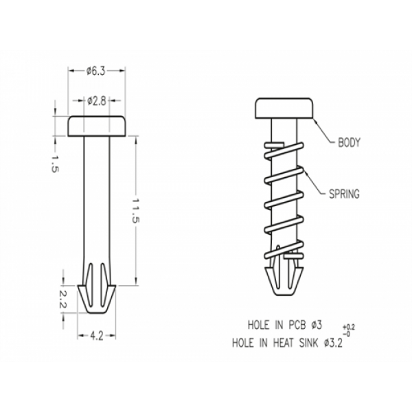 Delock Snap Rivet for heat sink - set 10 pieces white 18272