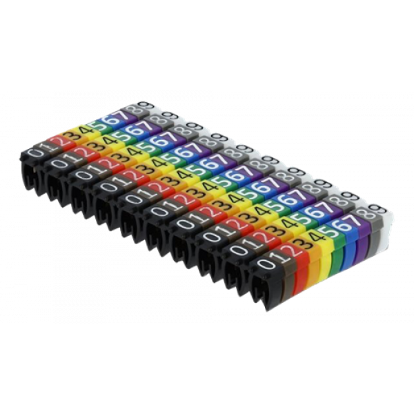 Delock Cable Marker Clips 0-9 assorted colours 100 pieces 18304