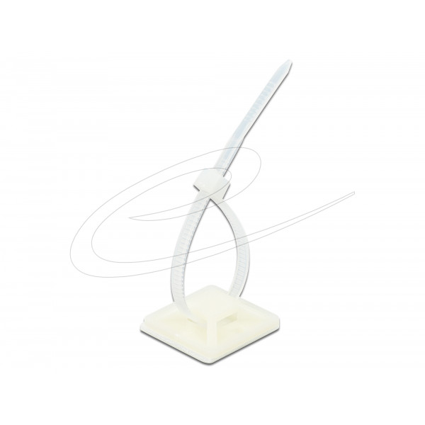 Cable Tie Mount 25 x 25mm with Cable Tie L 150 x W 3.6mm WHT 18677