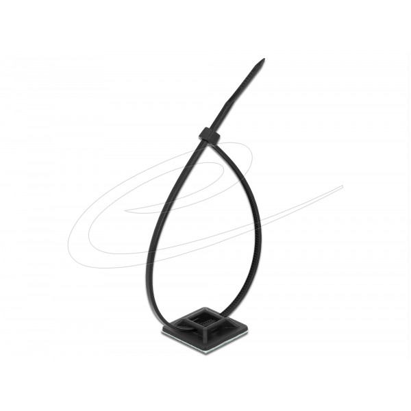 Cable Tie Mount 20 x 20mm with Cable Tie L 200 x W 2.5mm BLK 18680