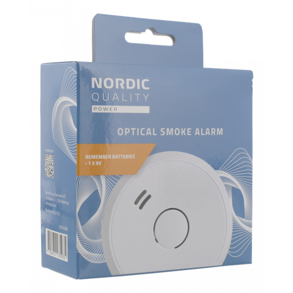 Nordic Quality Smoke alarm Optic sensor, 1 pcs. 189908