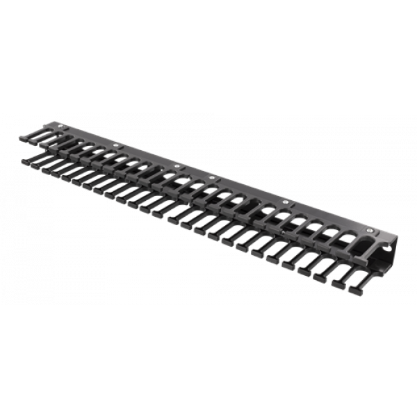 DELTACO 19” kabelhanterare, metall/plast, 1U, svart 19-19