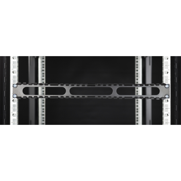 TOTEN 19" Kabelpanel, 1U, fingerkanal, kabelhantering, svart 19-24