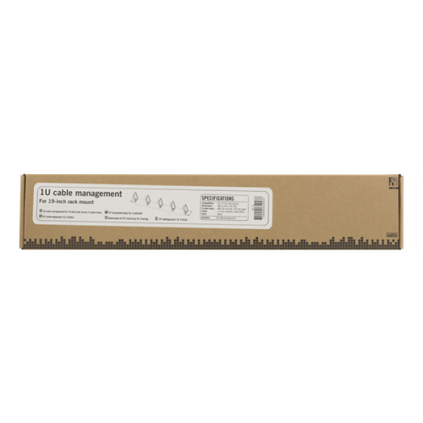 DELTACO 19" kableringspanel 1U, 5 fästen, svart 19-3