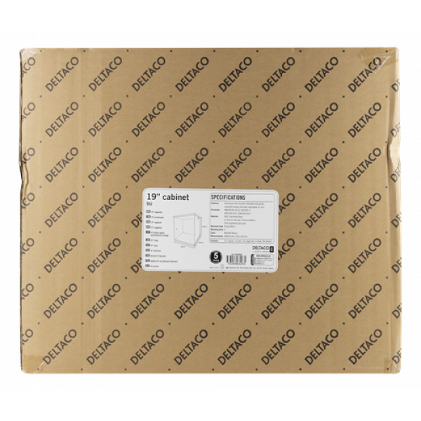DELTACO 19"-skåp, 9U, 540x450mm, stående eller väggmonterat, glasdörr, 19-5409B