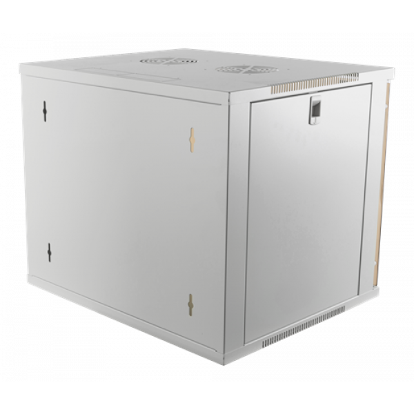 DELTACO 19"-skåp, 9U, 540x450mm, stående eller väggmonterat, glasdörr, 19-5409W