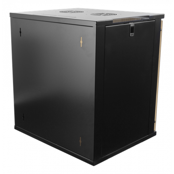 DELTACO 19"-skåp, 12U, 540x450mm, stående eller väggmonterat, glasdörr 19-5412B