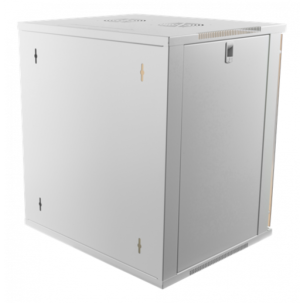 DELTACO 19"-skåp, 12U, 540x450mm, stående eller väggmonterat, glasdörr 19-5412W
