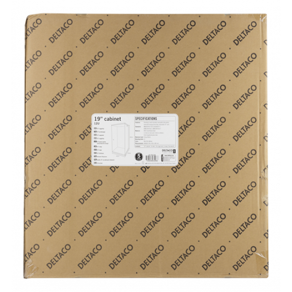 DELTACO 19"-skåp, 12U, 540x450mm, stående eller väggmonterat, glasdörr 19-5412W