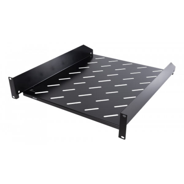 DELTACO, 19" fast hylla, 2U, 550mm djup, max 15kg 19-FH10