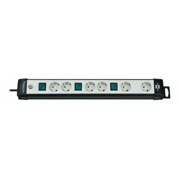 Brennenstuhl Premium-Line Technics extension socket 6-way black/light 1951560600