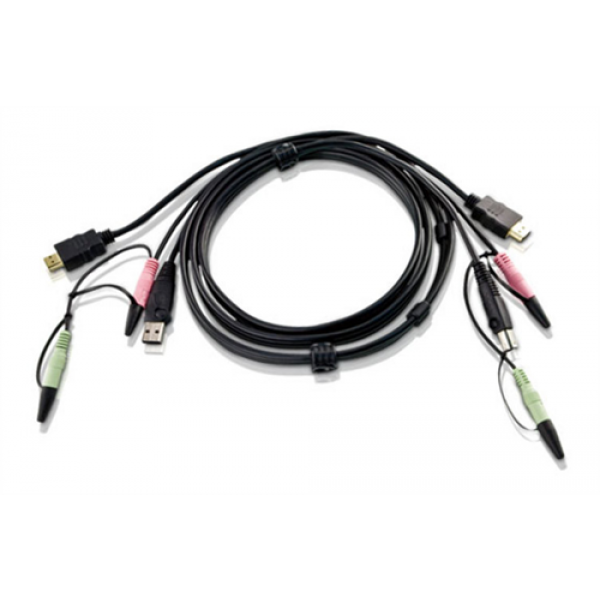 ATEN, KVM-kablage, HDMI, USB och Audio, 1,8m 2L-7D02UH