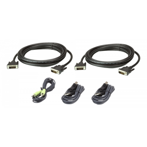 ATEN CABLE KIT DUAL DVI-Dd/USB/SP L:3M 2L-7D03UDX5