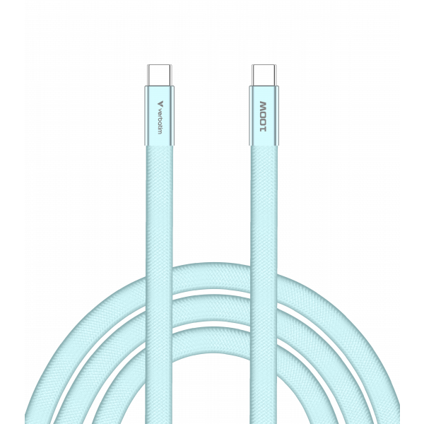 Sync & Charge SoftTouch USB-C to C cable 100W 120 cm - Blue 30276