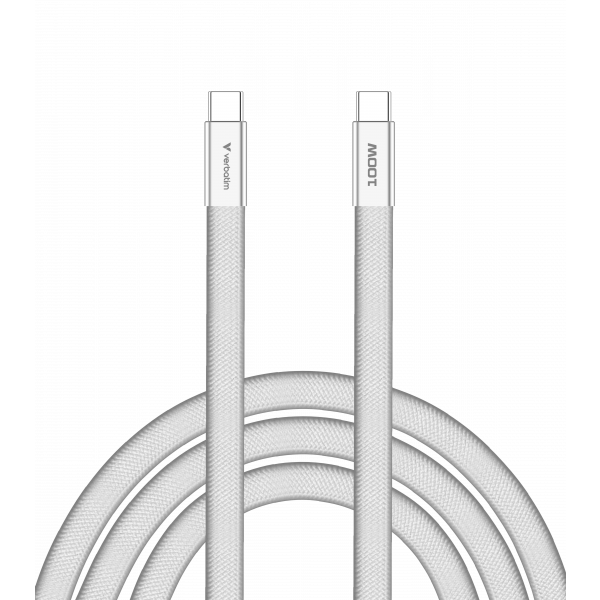Sync & Charge SoftTouch USB-C to C cable 100W 120 cm - White 30277