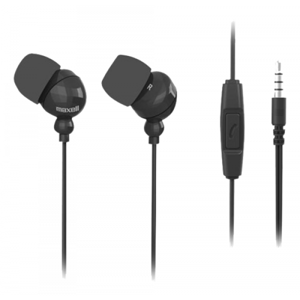 Maxell Plugz + Mic Earphone Black 303759