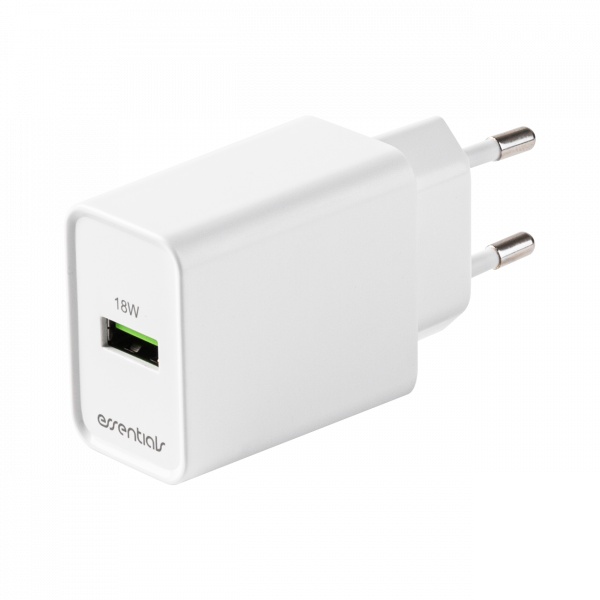 USB wall Charger 18 W Fast charging, 1x USB-A, white 3052349