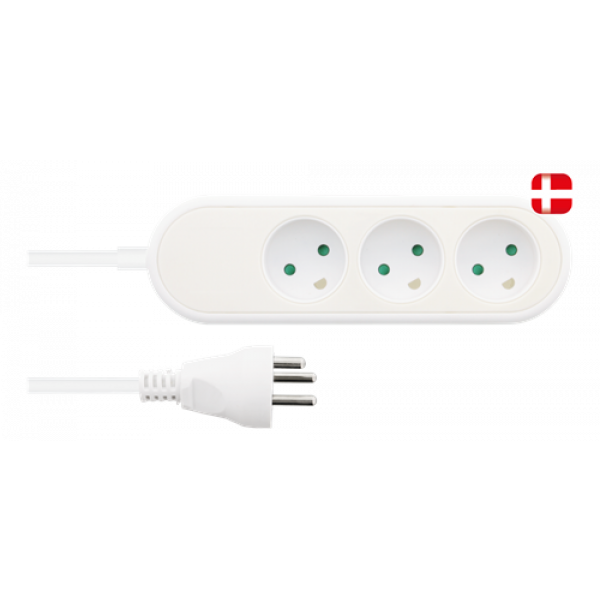 Nordic Quality Danskt grenuttag med 3 jordade uttag, PVC-kabel (3x1,5 322169