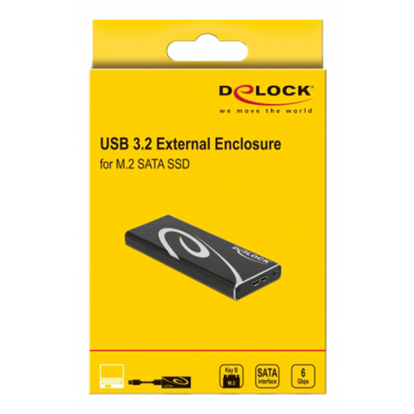 Delock External Enclosure SuperSpeed USB for M.2 SATA SSD Key B 42007