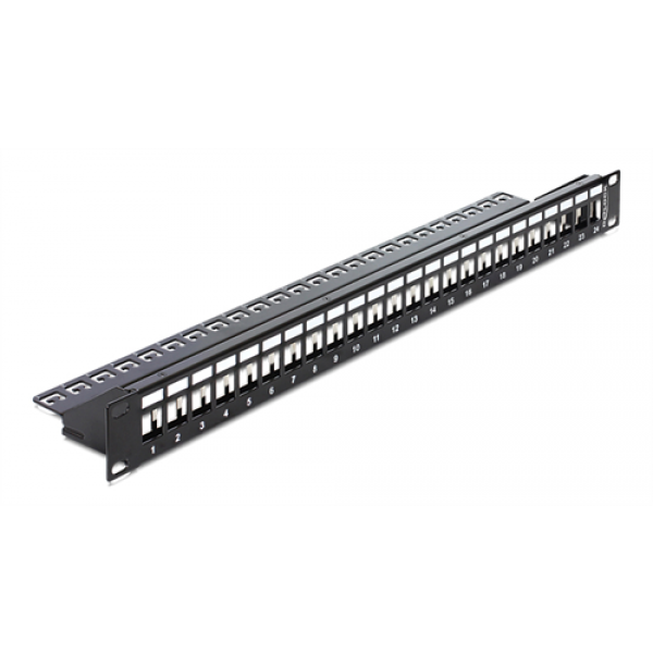 Delock 19″ Keystone Patch Panel 24 Port black 43277