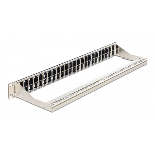 Delock 19″ Keystone Patch Panel 48 Port 1 U black 43280