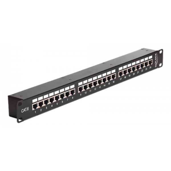Delock 19″ Coupler Patch Panel 24 Port Cat.6 43295