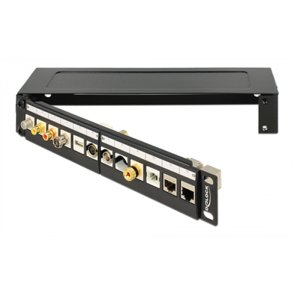 DeLOCK 10 " väggfäste, 1U, svart 43303