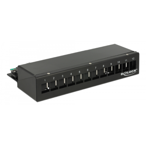 Delock Keystone Desktop Patch Panel 12 Port black 43339