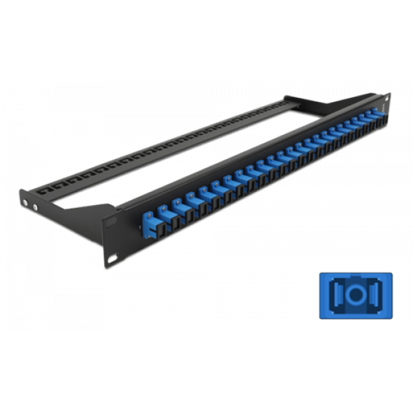 Delock 19″ Fibre Patch Panel 24 port SC Simplex blue 43380