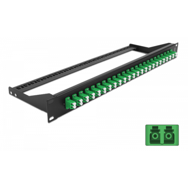 Delock 19″ Fibre Patch Panel 24 port LC Duplex green 43387