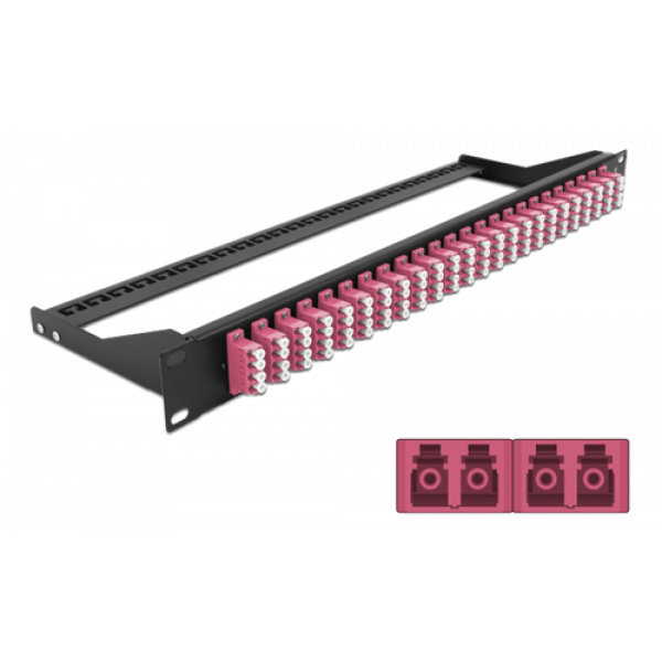Delock 19″ Fibre Patch Panel 24 port LC Quad violet 43403