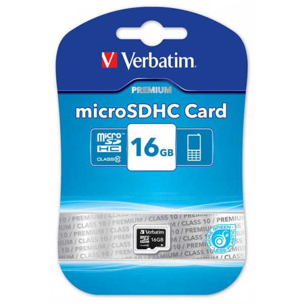 Verbatim minneskort, microSDHC Class 10, 16GB 44010