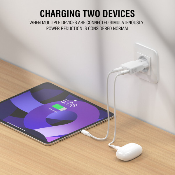 Wall Charger PDPlug Slim Dual 30W GaN 2C, white 541743
