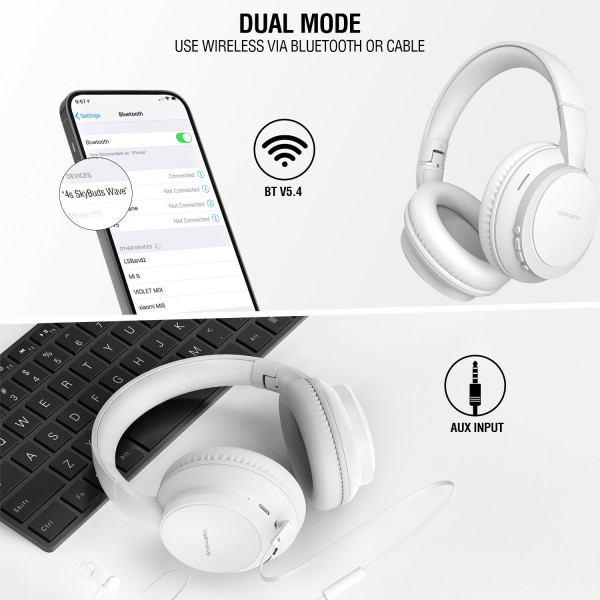 Over-ear Wireless Headphones SkyBuds Wave, white 541774