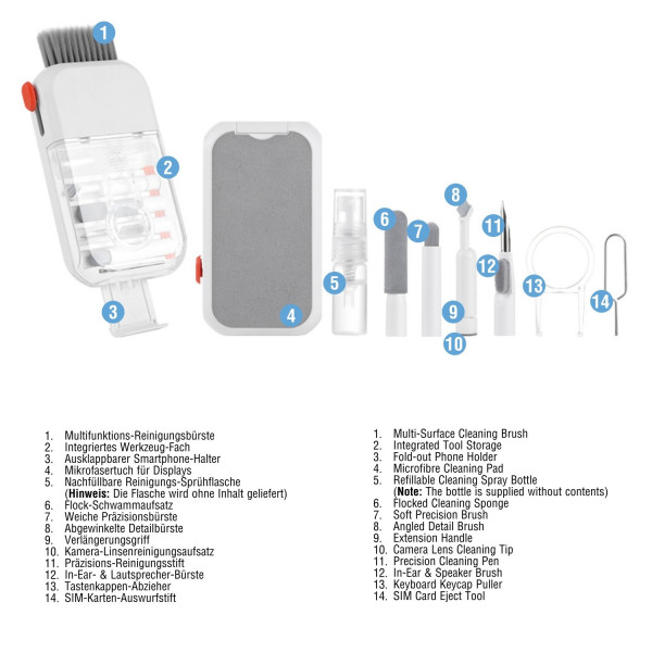 10-in-1 Multi-Function Cleaning Kit for Smartphones&Devices 541803