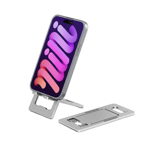 Foldable Smartphone Stand ErgoFold, silver 541811