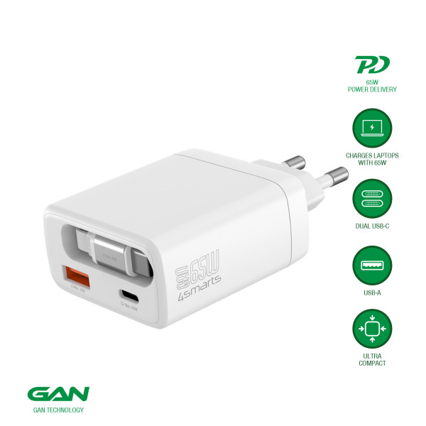 Laptop, smartphone, headphones – all dead at the same time and only one power outlet free? With this multiport USB-C charger, you can charge up to three devices simultaneously. No more switching plugs, no more cable clutter. You save time, reduce complexi