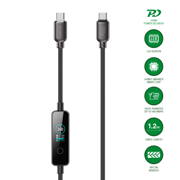 The high-quality nylon sheathing reliably protects the cable from kinks, breaks and wear. Designed for everyday use in the office, home office or on the go – for a consistently stable connection without compromise.At 120 cm, the cable offers the ideal bal