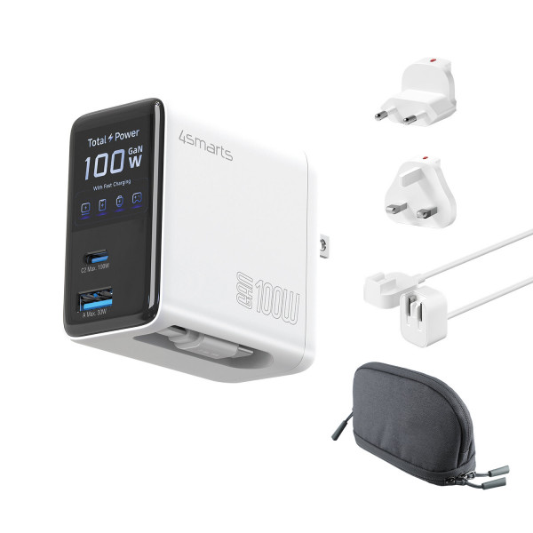 GaN Flex Screen AI 100W 2 USB-C+1 USB-A Travel Edition 548100