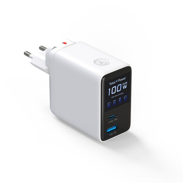 GaN Flex Screen AI 100W 2 USB-C+1 USB-A Travel Edition 548100