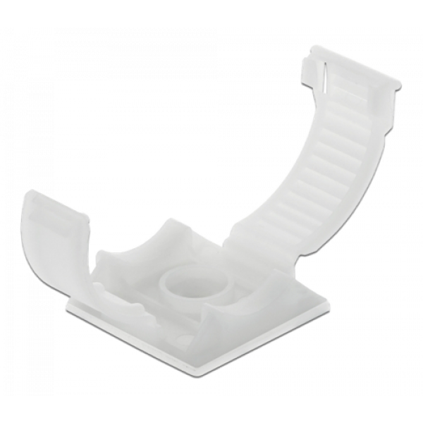 Delock Cable holder with locking clip self-adhesive screwable natural 60178