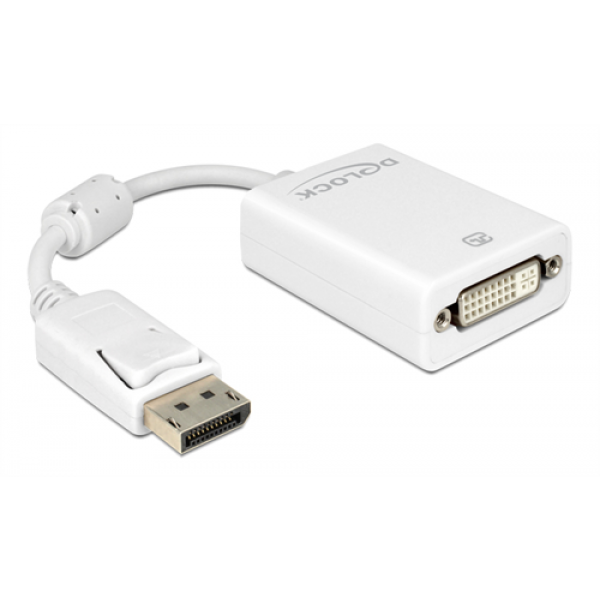 Delock Adapter Displayport 1.1 male > DVI female Passive white 61765