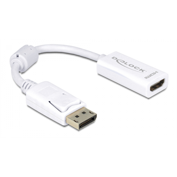 Delock Adapter Displayport 1.1 hane till HDMI hona, passiv, vit 61767