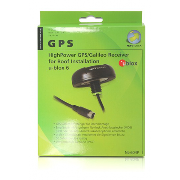GNSS GPS NL-604P u-blox 6 seriell MD6 roof mount 5 m Navilock