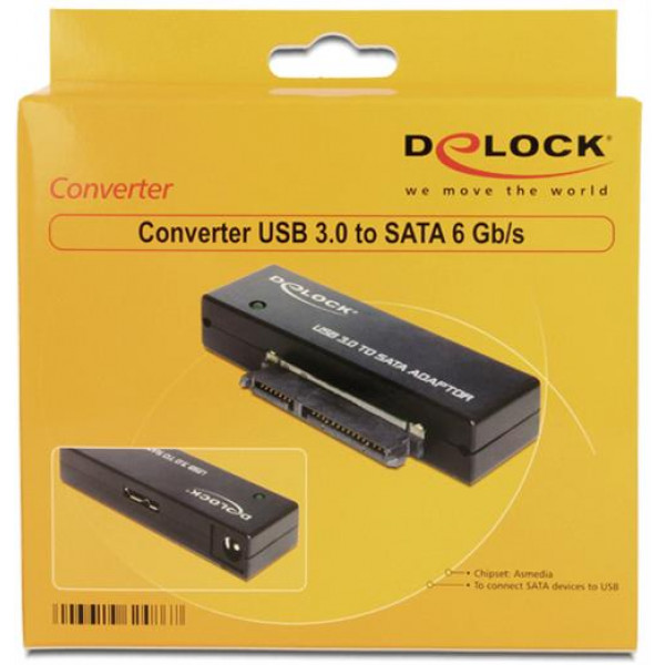 DeLOCK USB 3.0 till SATA direkt dockning, 6Gb/s, svart 62486