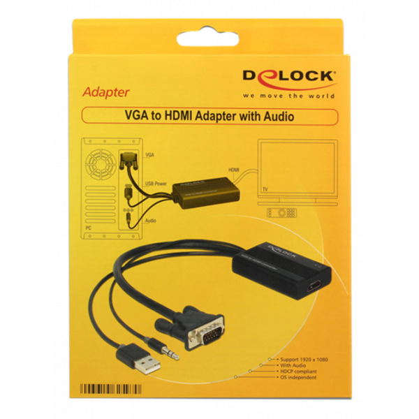 Delock VGA to HDMI Adapter with Audio 62597