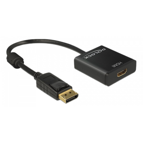 Delock Adapter Displayport 1.2 hane till HDMI hona, 4K, aktiv, svart 62607